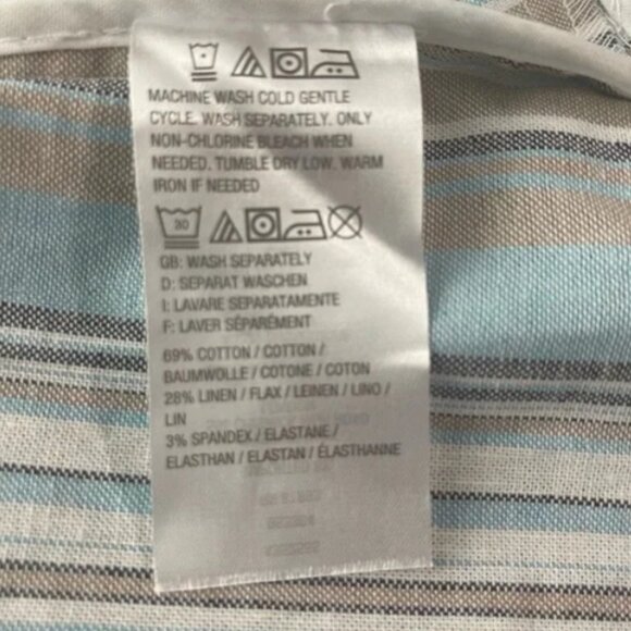 Laurie Felt Stripe Crop Blazer Women Size 2 Blue Multicolor Pockets Linen NEW - Picture 10 of 10